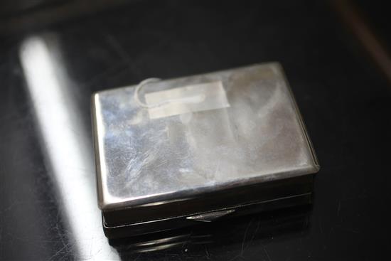 A late 19th century Chinese Export silver rectangular box by Tien Shing, Hong Kong, 8 oz.